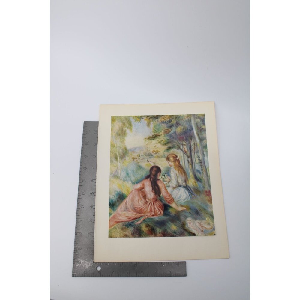 Renoir In the Meadow 2 Girls Print Vintage 93749 - Picture 4 of 5